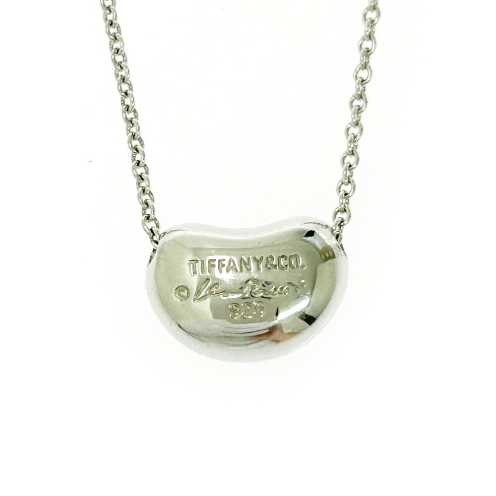 TIFFANY Co Silver Elsa Peretti Bean Necklace